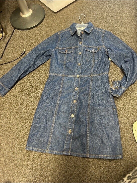 FRYE AND CO. Jackets & Blazers - FRYE Women's Dark Blue Denim long sleeved Button-Down Front Jacket Dress #2bag